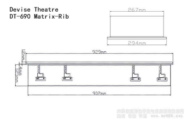 美國Devise Theatre DT-690 Matrix-Rib定制入墻音箱尺寸參數