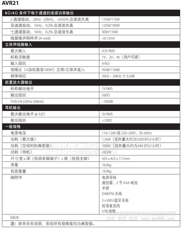 Arcam AVR21家庭影院功放,16通道前級解碼輸出