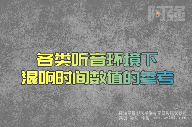各類聽音環(huán)境下混響時(shí)間數(shù)值的參考